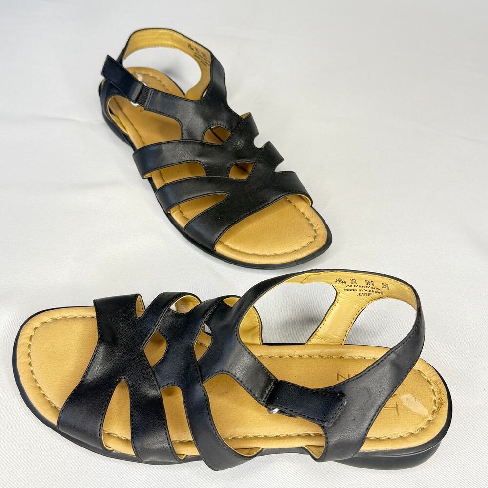 Naturalizer Jessie Black Strappy Comfort Sandals - Size 7.5M